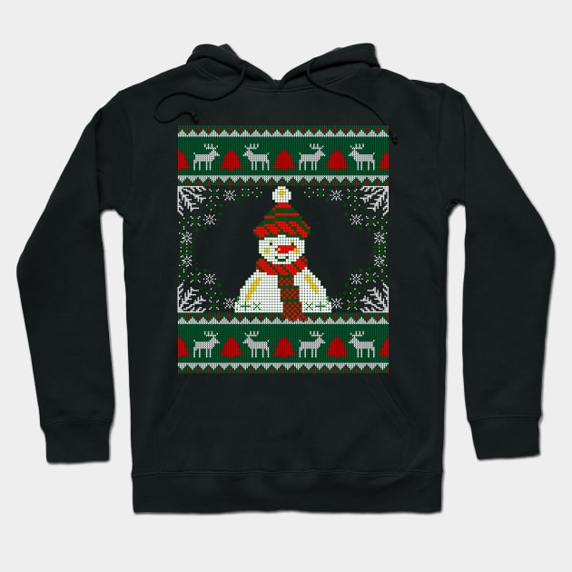 Knitted Snowman Sweater: The Perfect Holiday Sweater Hoodie by Tee Trendz